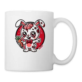 Zombie-Hase mit Gehirn und Karotte - Tasse - Weiß - Rechts