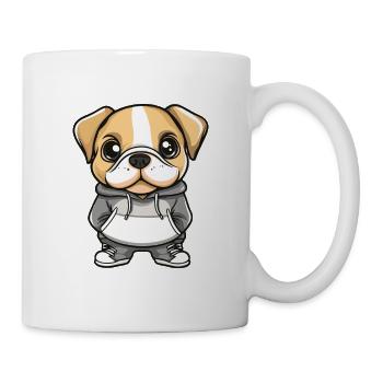 Bulldog Hund Lustig - Tasse - Weiß - Rechts