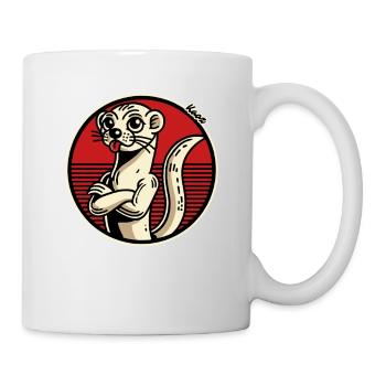 Une belette effrontée tire la langue - Mug blanc - blanc - Droite