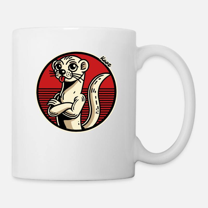 Une belette effrontée tire la langue - Mug blanc - blanc