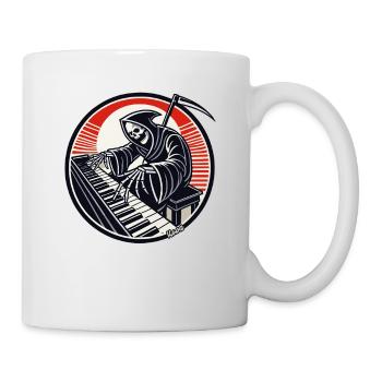 Funny skeleton at the piano - Mug - white - Right