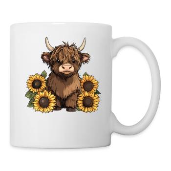 Vache Highland mignonne - Mug blanc - blanc - Droite