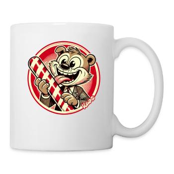 Funny animal in suit with candy cane - Mug - white - Right