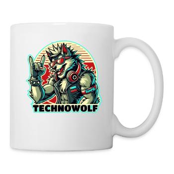 Techno-Wolf: Electronic Music Beats - Mug - white - Right