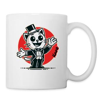 Chat hôte en smoking et chapeau haut de forme - Mug blanc - blanc - Droite