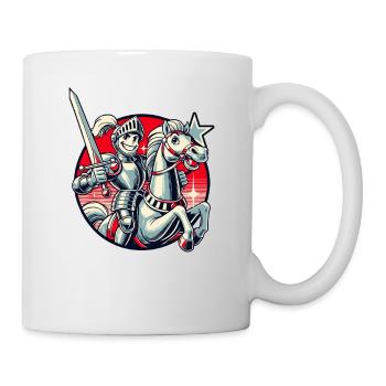 Chevalier médiéval sur son cheval - Mug blanc - blanc - Droite
