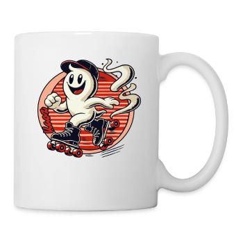 Smelly little ghost on roller skates - Mug - white - Right