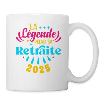 La Légende Prend Sa Retraite 2025 Cadeau Retraité - Mug blanc - blanc - Droite