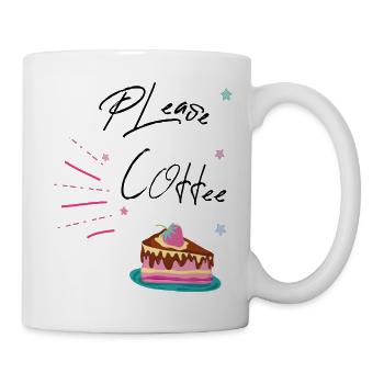 please coffee - Tasse - Weiß - Rechts