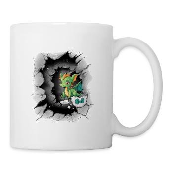Bébé Dragon Oeuf Coquille Enfant Enfant Naissance Oeuf - Mug blanc - blanc - Droite