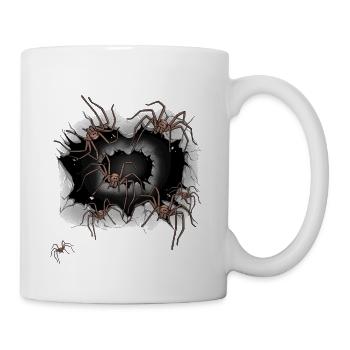 Halloween Spinnen Tiere Spinne Phobie Panik - Tasse - Weiß - Rechts