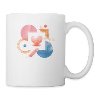 Geometrisches Herz Abstrakte Kunst Geometric Heart - Tasse - Weiß - Rechts