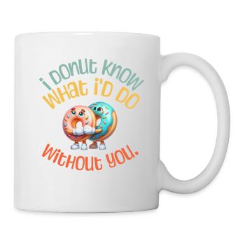 I DONUT KNOW - Nourriture amusante jeux de mots gourmands amusants - Mug blanc - blanc - Droite