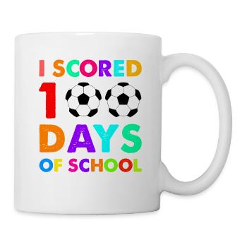 I Scored 100 Days of School - Soccer Design - Mug - white - Right