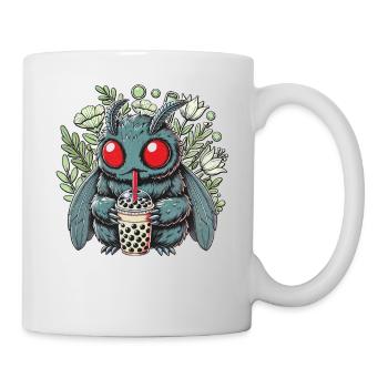 Funny Mothman with Bubble Tea - Tasse - Weiß - Rechts