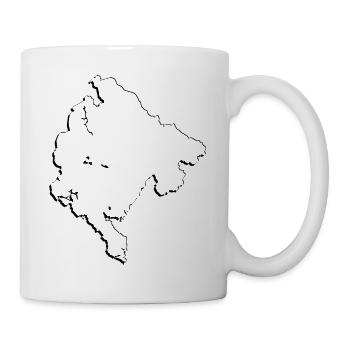 Montenegro Landkarte als Umriss - Tasse - Weiß - Rechts