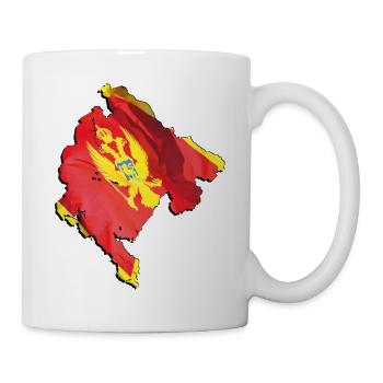 Montenegro Flagge in der Montenegro Landkarte - Tasse - Weiß - Rechts