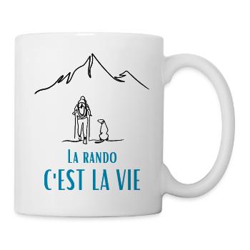 Wandern ist Leben. Humor, Leidenschaft, Wandern - Tasse - Weiß - Rechts
