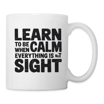 COOLES T-SHIRT, RUHIG LERNEN - Tasse - Weiß - Rechts