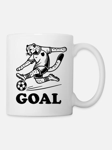 Football Cheeta - "Goal" Design - Mug - white