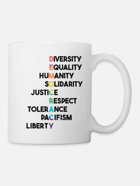 Demokratie - Gleichheit - Menschenrechte - Tasse - Weiß