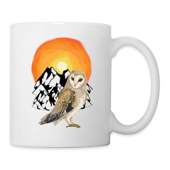 Mountain Owl Nature Wilderness Sunset - Mug - white - Right