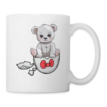 Teddybär Geburt Baby Eierschale schlüpfen - Tasse - Weiß - Rechts