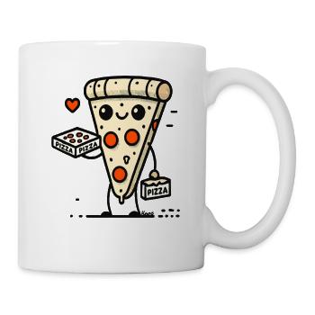 Pizza Slice Boy : livreur drôle - Mug blanc - blanc - Droite