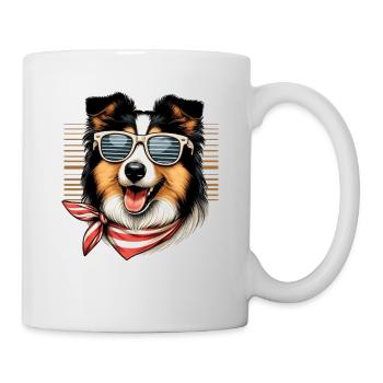 Cheerful Border Collie Boyfriend with Sunglasses - Mug - white - Right