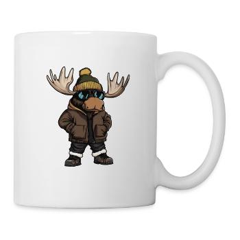 Elch Cool Comic - Tasse - Weiß - Rechts