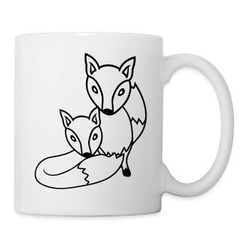 2 Foxes Friends Red Fox Two Wild Animals Team - Mug - white - Right