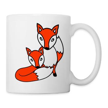 2 Foxes Friends Red Fox Two Wild Animals Team - Mug - white - Right