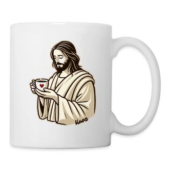 Jesus-Typ liebt Kaffee - Tasse - Weiß - Rechts