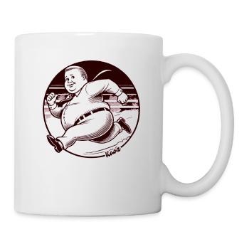 Chubby retro homme en train de courir - Mug blanc - blanc - Droite