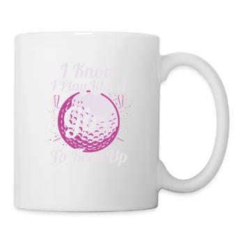 Je sais que je joue comme une fille Essaie de continuer à jouer au golf - Mug blanc - blanc - Droite