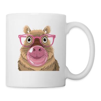 Niedliches Capybara mit Kaugummi für einen - Tasse - Weiß - Rechts