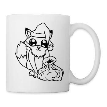 Fuchs Rotfuchs Weihnachtsmann Weihnachten Geschenk - Tasse - Weiß - Rechts
