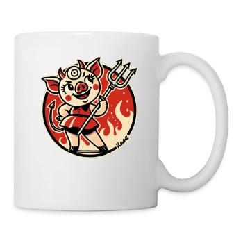 Evil piggy demon from hell - Mug - white - Right