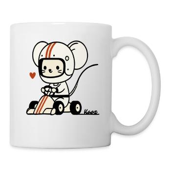 Go-Kart Maus-Rennfahrer - Tasse - Weiß - Rechts