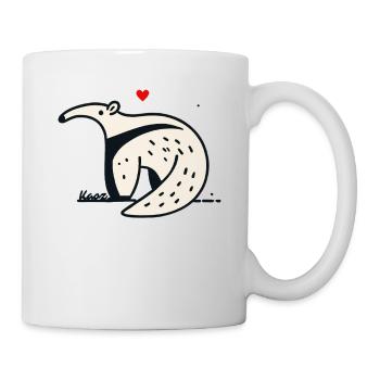Drôle de fourmilier avec cœur - Mug blanc - blanc - Droite