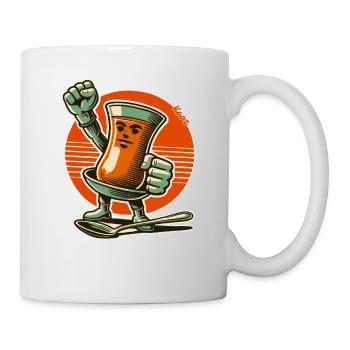 Faust hoch! Kämpferischer Çay Tee mit Löffel - Mug - white - Right