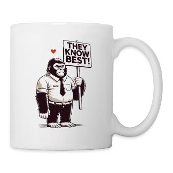 Good gorilla with shield: You know better! - Mug - white - Right