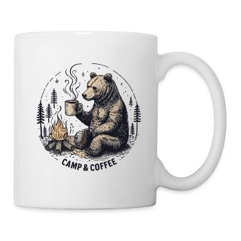 Camping Camper Café Feu de camp Camping Ours - Mug blanc - blanc - Droite