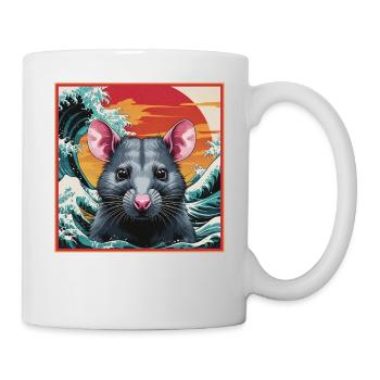 Ratte in der Welle - Tasse - Weiß - Rechts