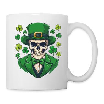 Squelette de la Saint-Patrick en costume - Mug blanc - blanc - Droite