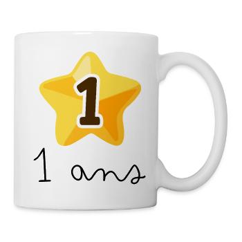 1. 1 year. 1st ANNIVERSARY. 1 YEAR ANNIVERSARY ANNIVERSARY. ANNI - Mug - white - Right