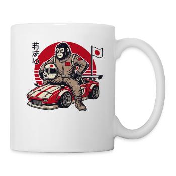 Gorille japonais en tant que pilote de course JDM - Mug blanc - blanc - Droite