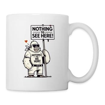 Gorille avec un bouclier : Il n’y a rien à voir ici - Mug blanc - blanc - Droite