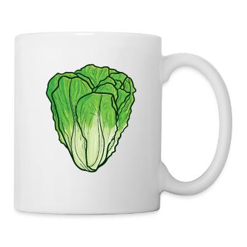 Salatkopf Kopfsalat Gemüse Karneval Kostüm Salat - Tasse - Weiß - Rechts