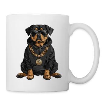 Cool Rottweiler in hip-hop style - Mug - white - Right